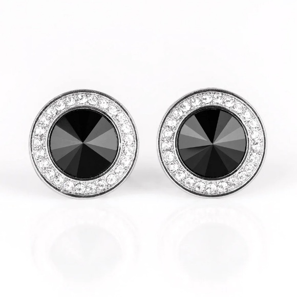 NEW‼️ Paparazzi Black Rhinestone Earrings - Picture 2 of 2